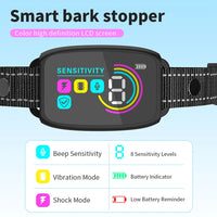 Adjustable anti-bark shock collar for dogs of all sizes