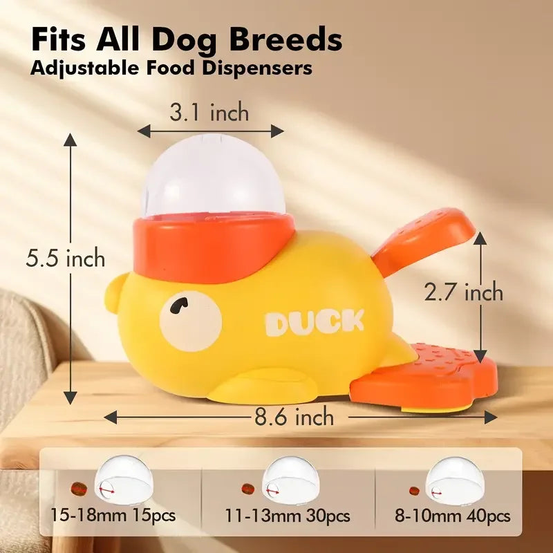 Dog Slow Feeder Yellow Duck Treat Dispenser Toy for Dogs