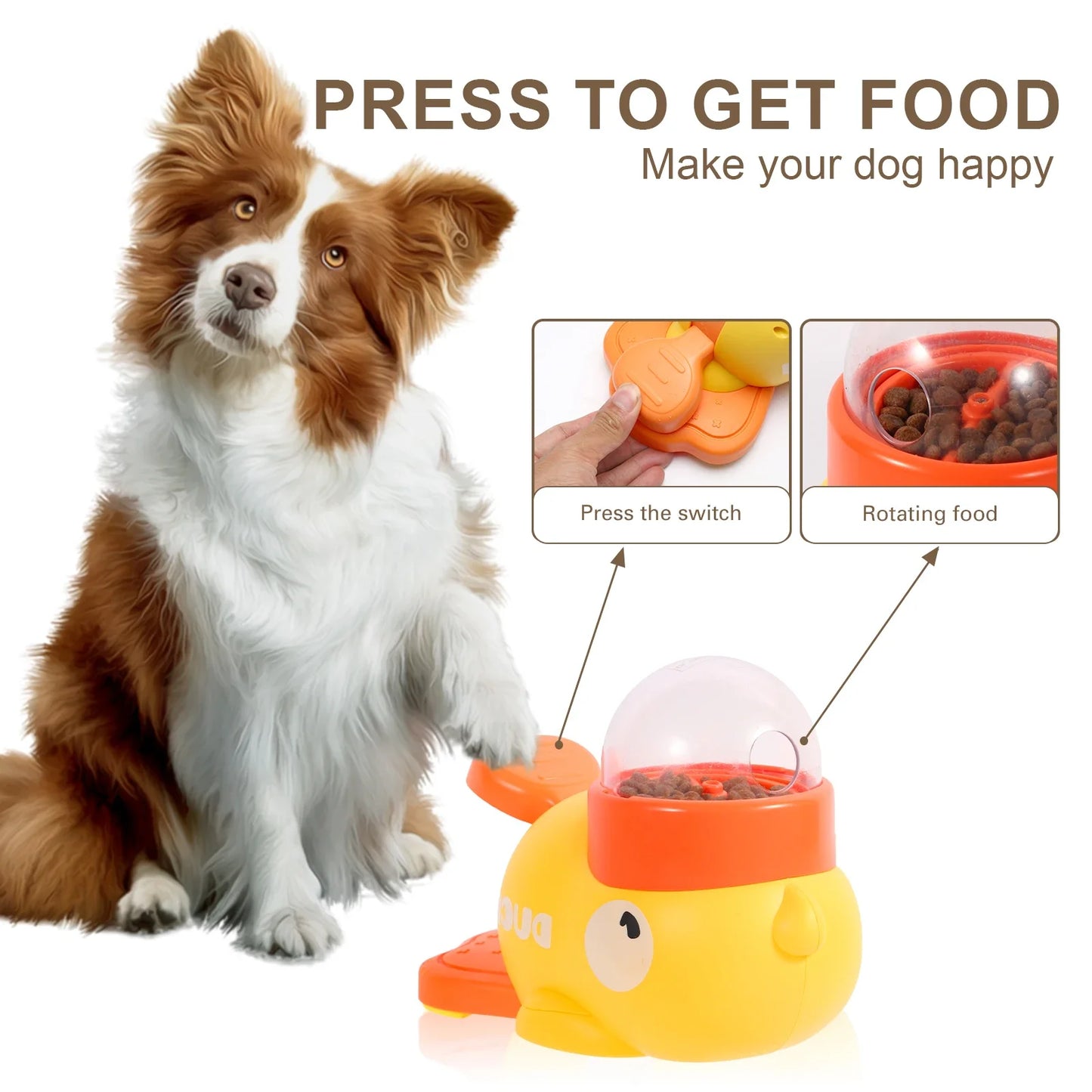 Durable Plastic Dog Slow Feeder Duck Toy for Training