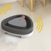 Electric cat toy triangle turntable in gray