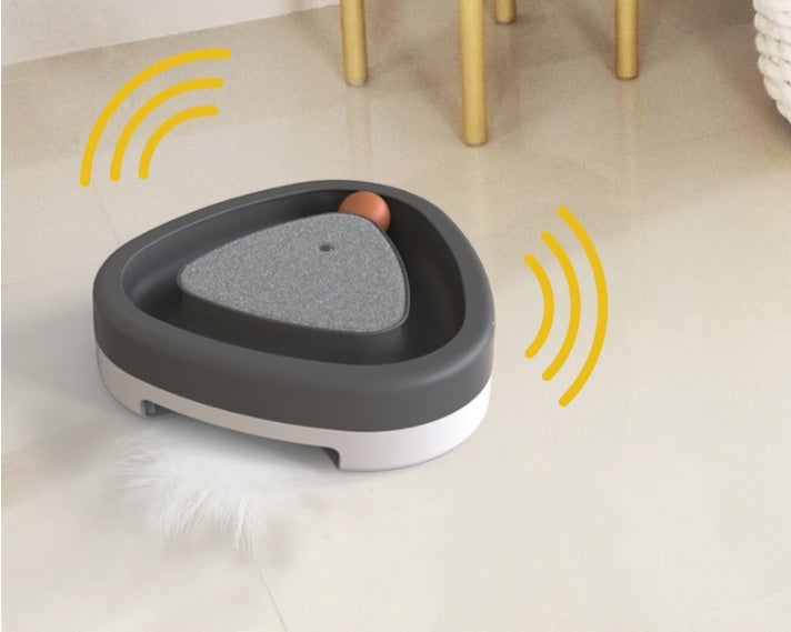 Electric cat toy triangle turntable in gray