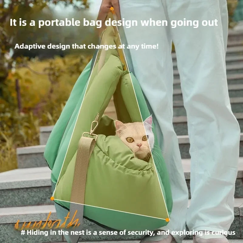 Luxury cat travel bag for stress-free car rides