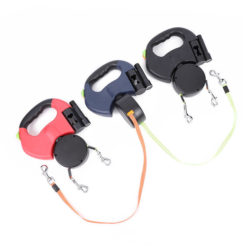 Red and blue flexi dog leash retractable pet walking lead
