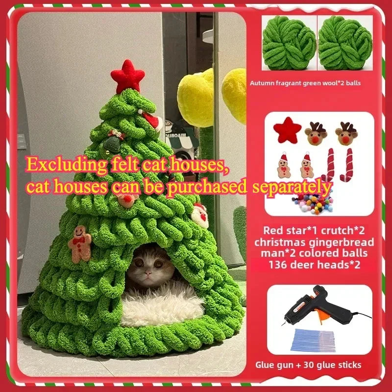 Christmas Tree Cat Bed – Cozy Winter Nest for Cats & Kittens - Bitora