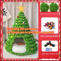Christmas Tree Cat Bed – Cozy Winter Nest for Cats & Kittens - Bitora