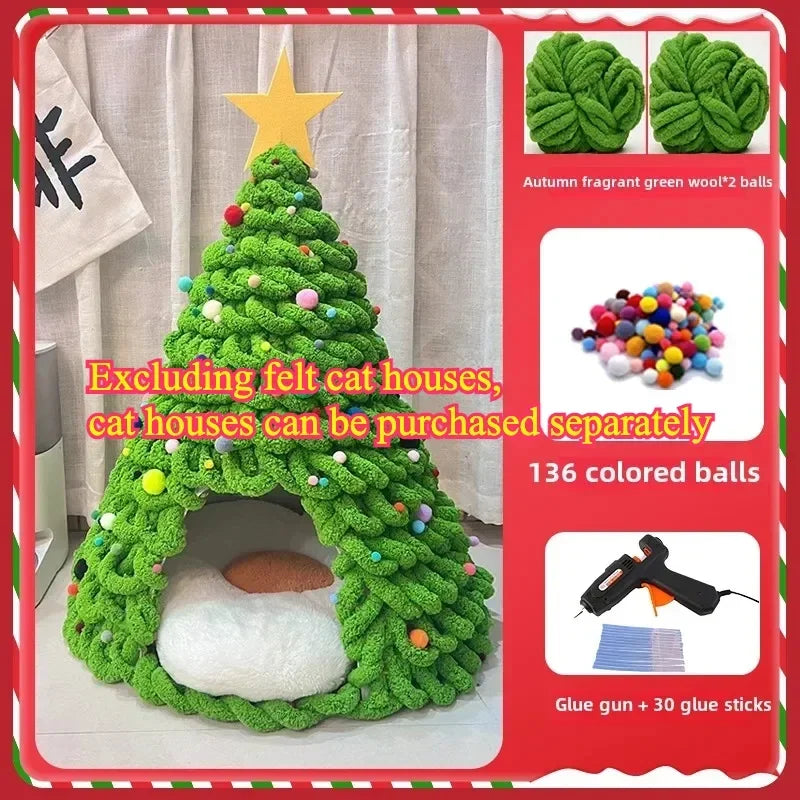 Christmas Tree Cat Bed – Cozy Winter Nest for Cats & Kittens - Bitora