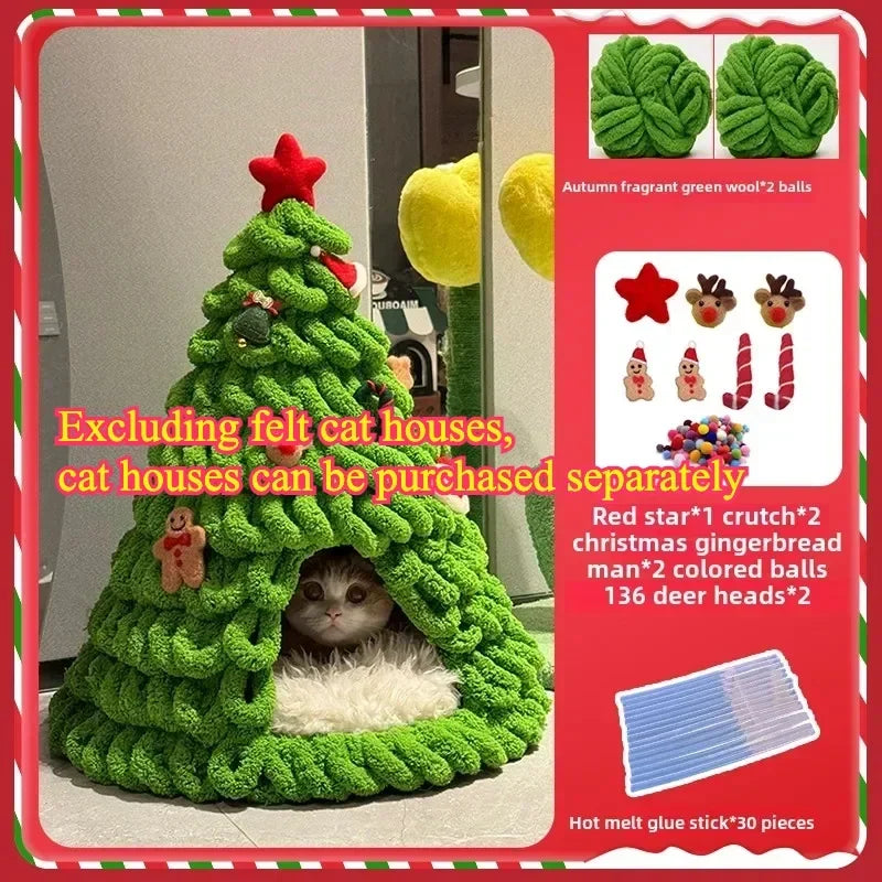 Christmas Tree Cat Bed – Cozy Winter Nest for Cats & Kittens - Bitora
