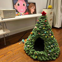 Christmas Tree Cat Bed – Cozy Winter Nest for Cats & Kittens - Bitora
