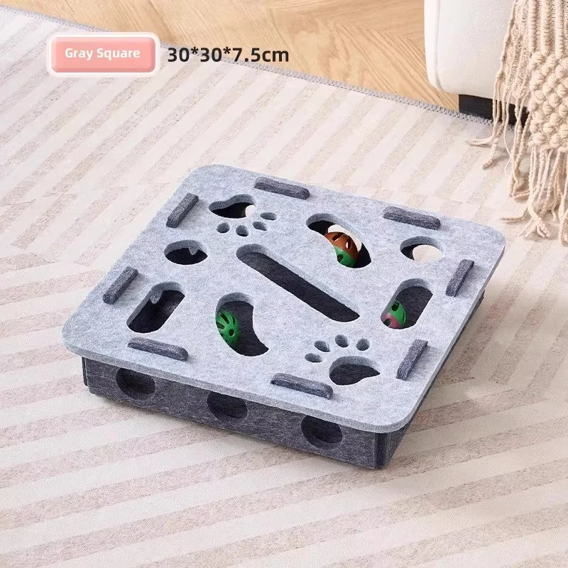 Cat Treat Toy Puzzle Interactive Felt Box with Ball Exercise - Bitora