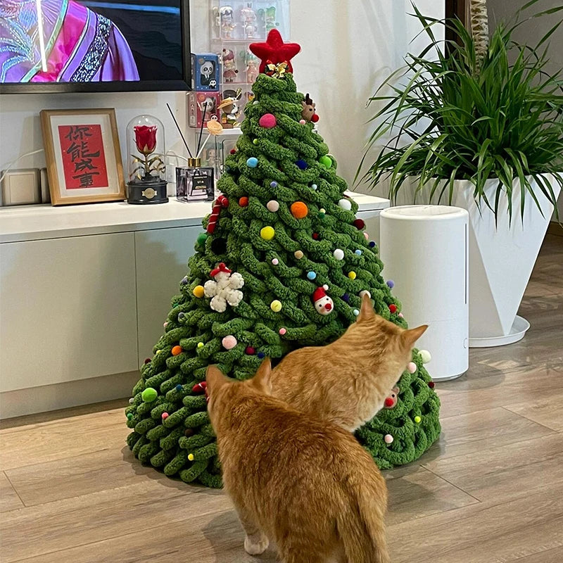 Christmas Tree Cat Bed – Cozy Winter Nest for Cats & Kittens - Bitora