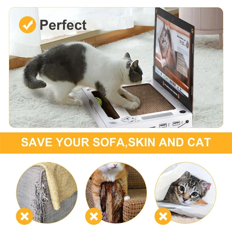 Durable corrugated cardboard cat scratcher laptop surface