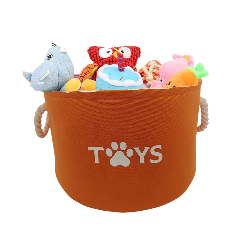 Close-up of the neat wiring and strong stitching on the durable pet toy basket.