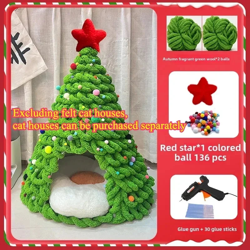 Christmas Tree Cat Bed – Cozy Winter Nest for Cats & Kittens - Bitora