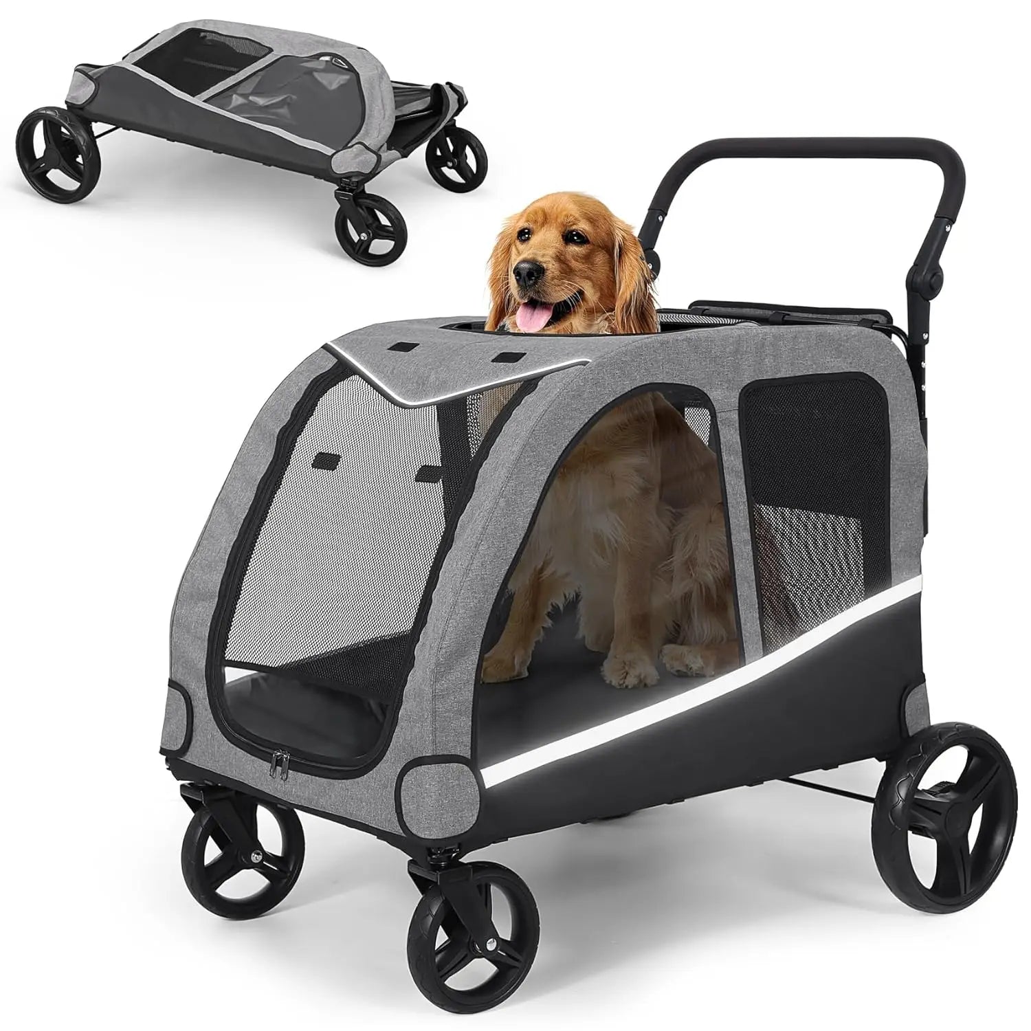 Pet Stroller Near Me β Extra Large Foldable Dog Stroller 160lbs -  Bitora