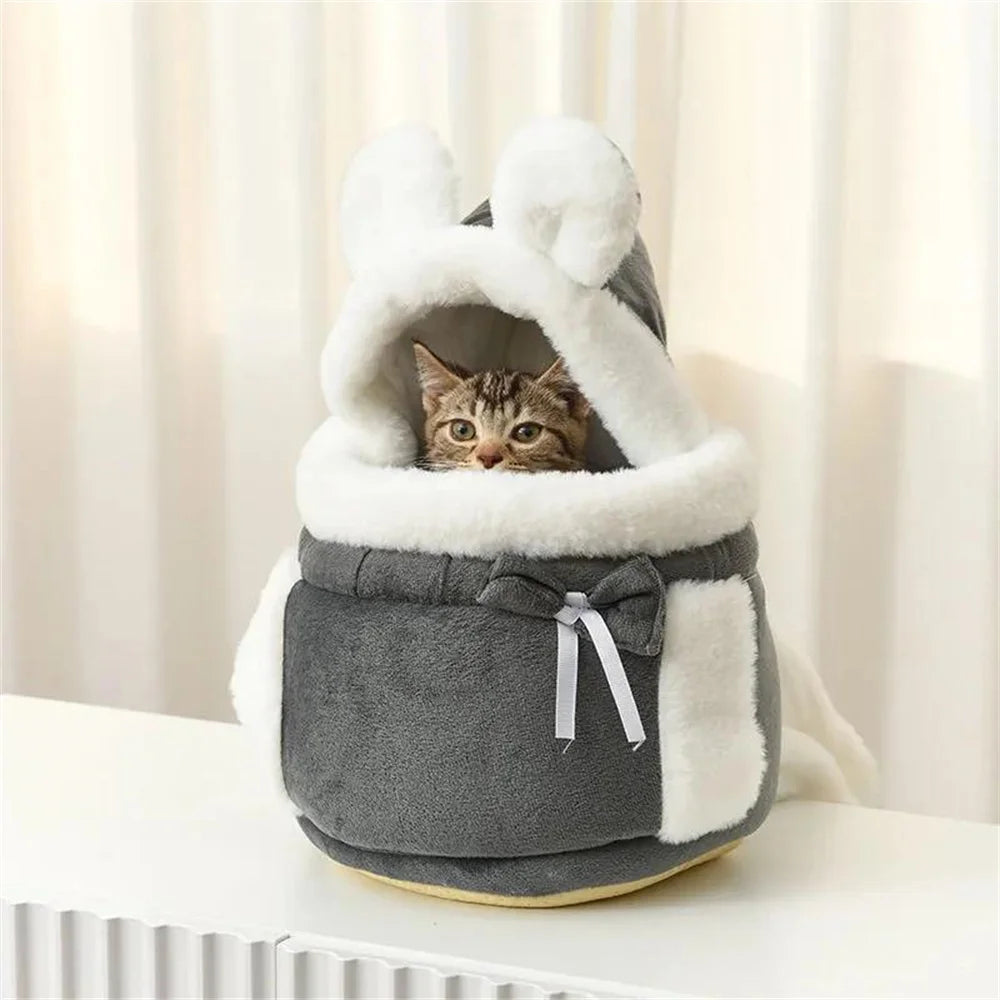 Small Dog Carrier Bag Winter Warm Pet Travel Backpack - Bitora