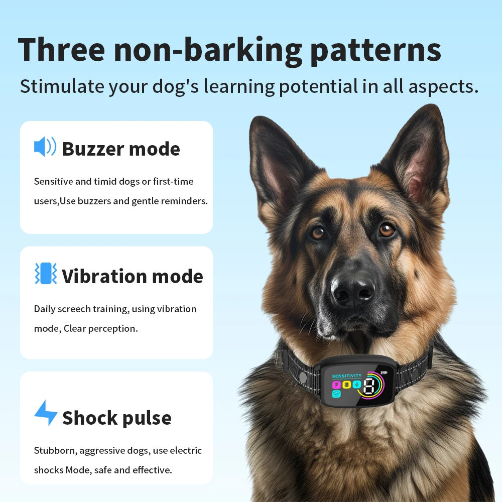 Shock Collar for Dogs Smart Anti Barking Rechargeable Device - Bitora