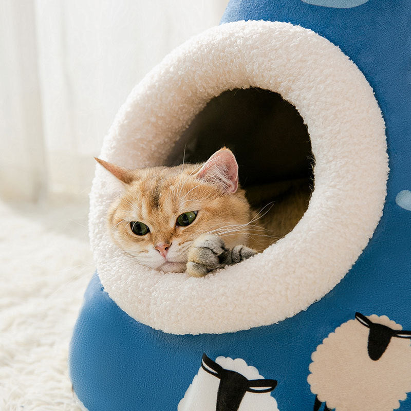 Cat Litter Furniture – Cozy Triangle Yurt House for Cats - Bitora