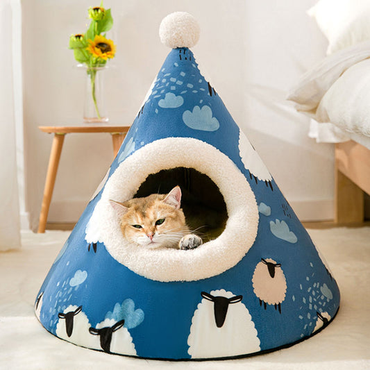 Cat Litter Furniture β Cozy Triangle Yurt House for Cats - Bitora