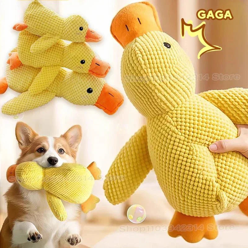 Durable Yellow Duck Dog Toy (S/M/L) with Squeaker - Bitora