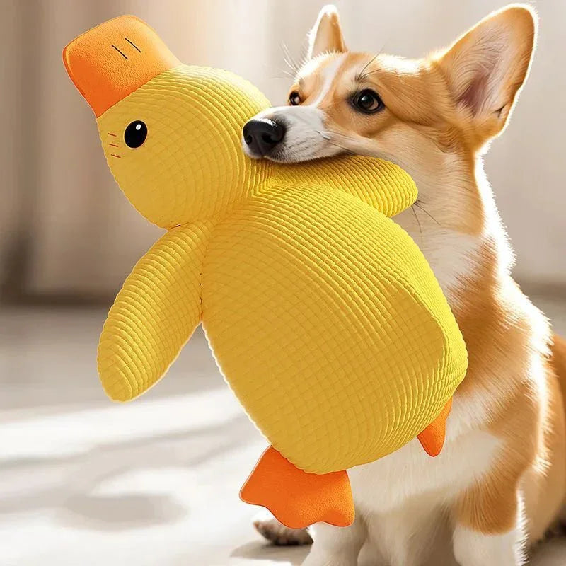 Durable Yellow Duck Dog Toy (S/M/L) with Squeaker - Bitora