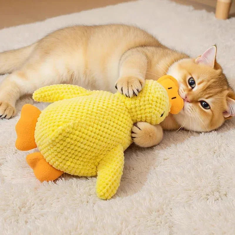 Durable Yellow Duck Dog Toy (S/M/L) with Squeaker - Bitora