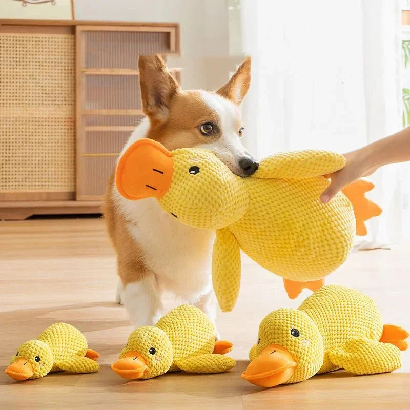 Durable Yellow Duck Dog Toy (S/M/L) with Squeaker - Bitora