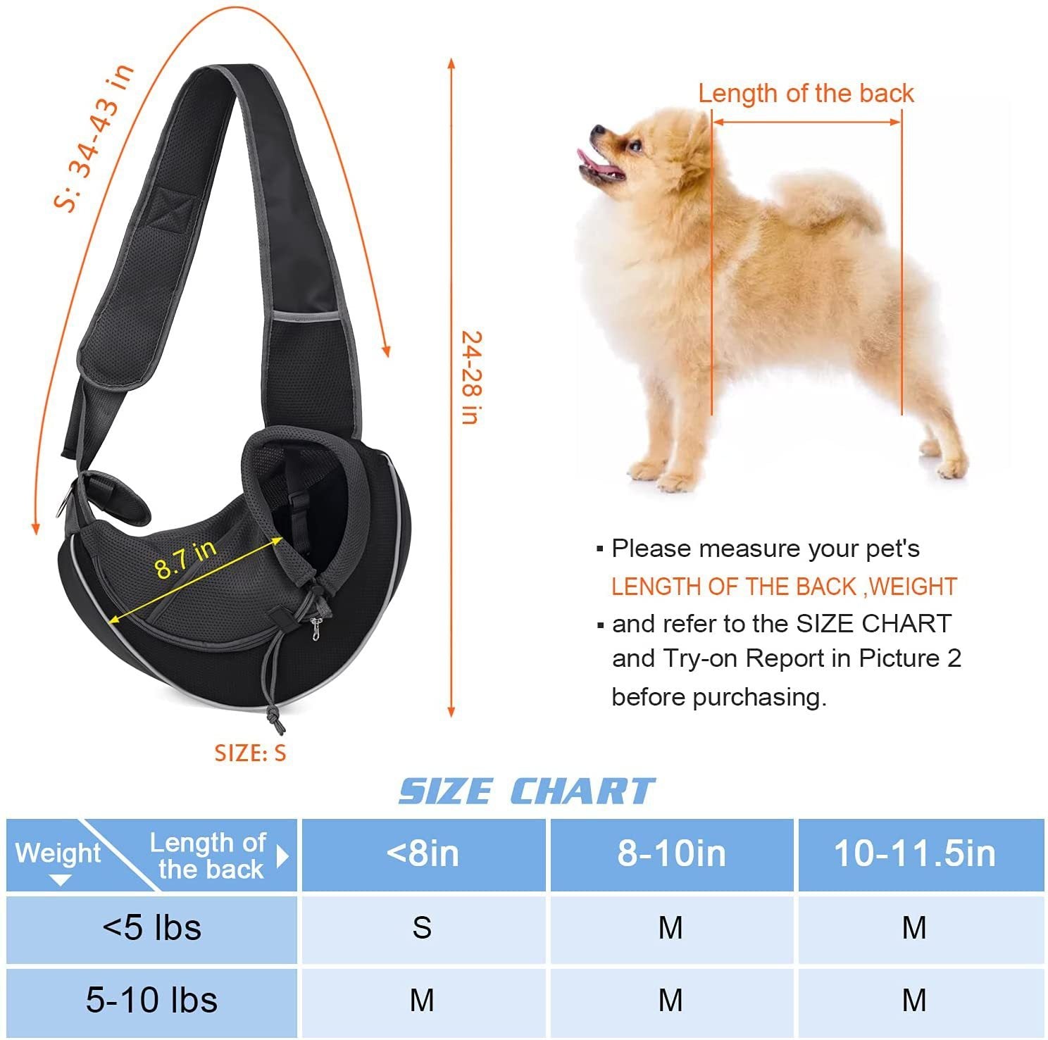 Pet Carrier Bag – Stylish Outdoor Sling for Small Pets - Bitora