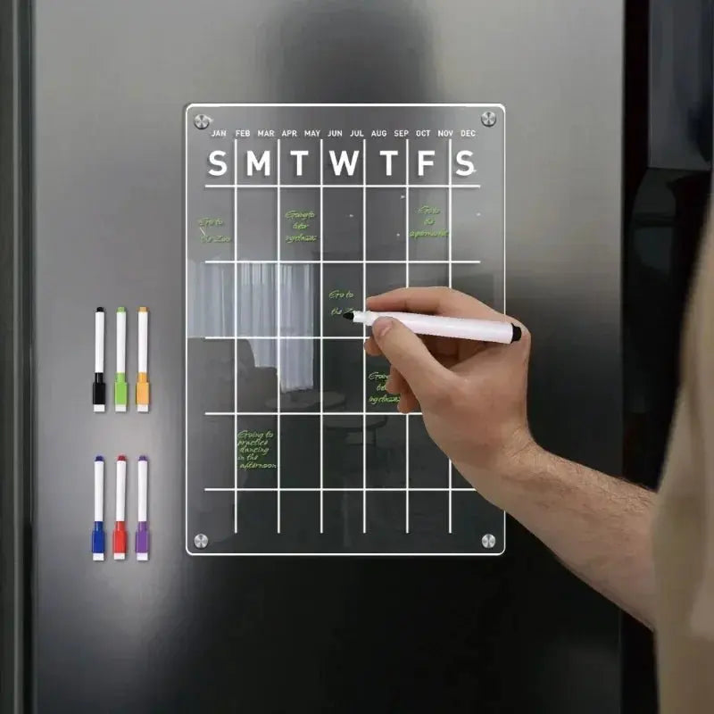 Reusable Magnetic Calendar – Acrylic Fridge Planner - Bitora