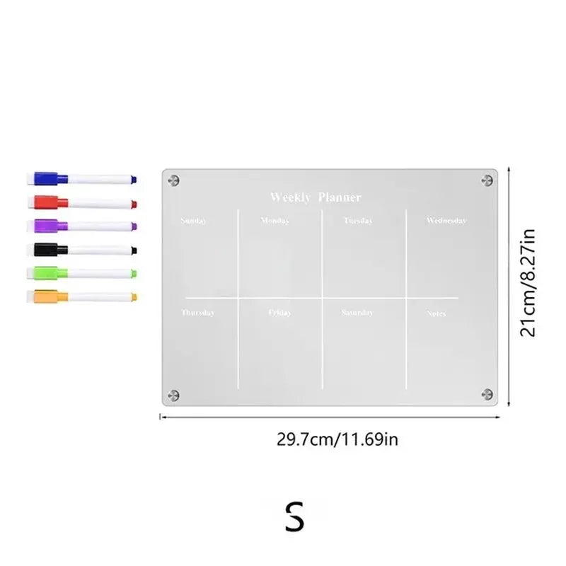 Reusable Magnetic Calendar – Acrylic Fridge Planner - Bitora