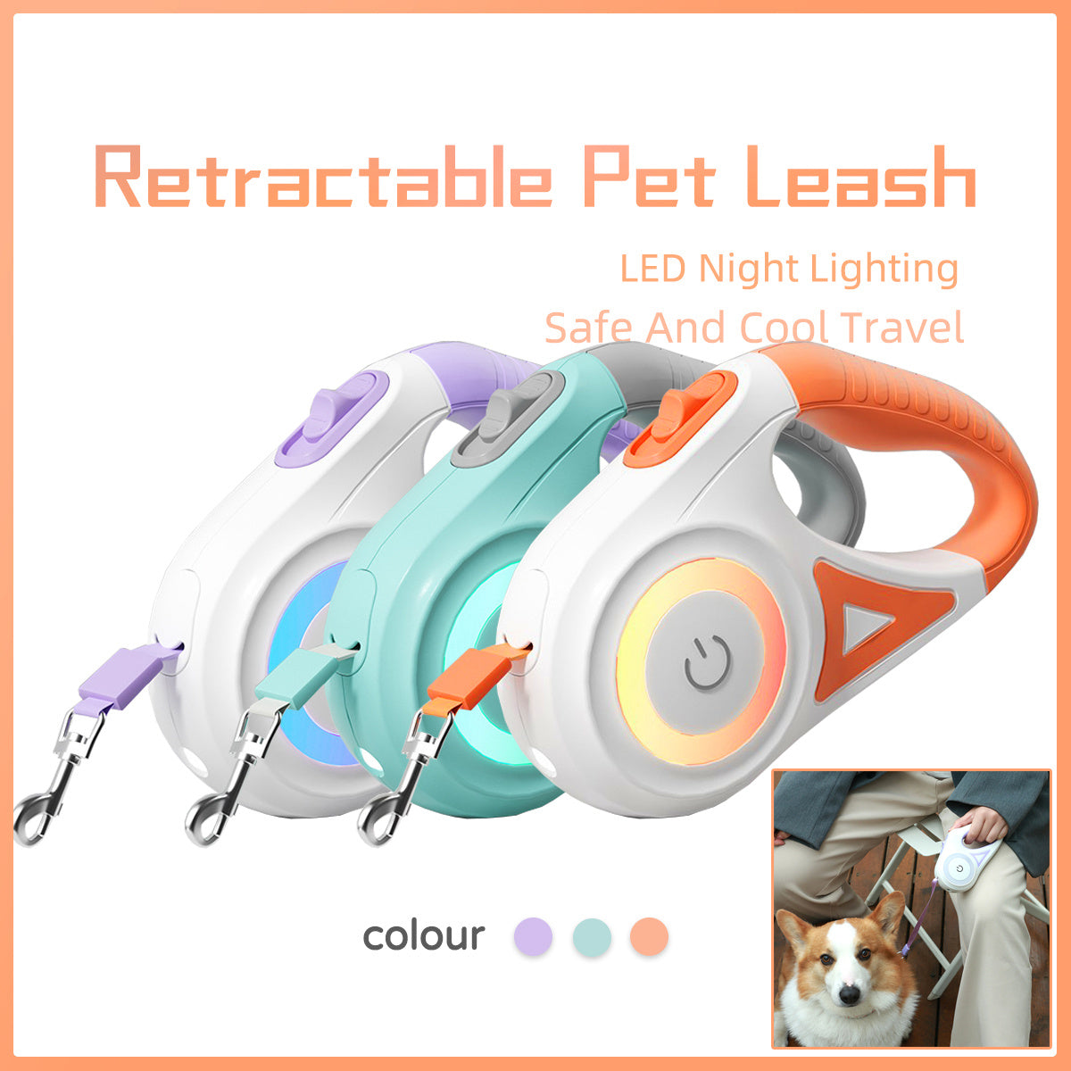 Double Dog Leash – Retractable Collar & Spotlight Rope - Bitora