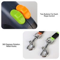 Reflective flexi dog leash with flashlight and poop bag holder
