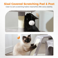 Cat toys tower featuring condo, perch, and sisal scratching post