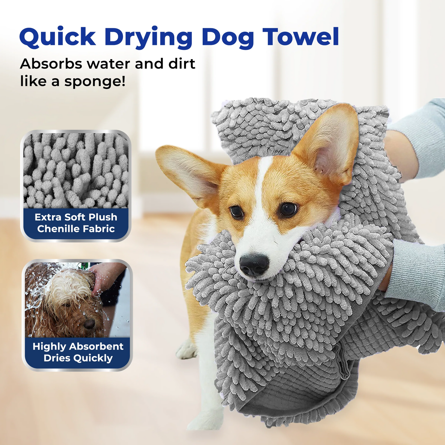 Pet Towel for Dogs and Cats Quick Dry Bath Cloth
