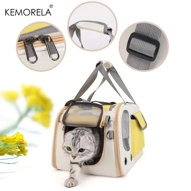 Portable Pet Carrier with Shoulder Strap – Cozy & Durable - Bitora
