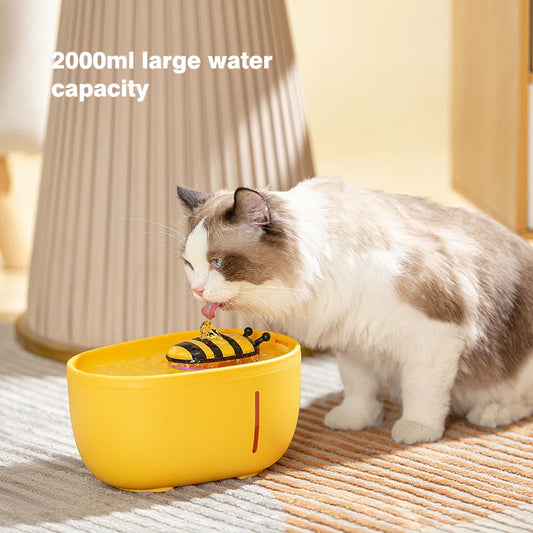 Cat Water Bowl Fountain with Auto Filter & USB Electric Mute Pump -  Bitora