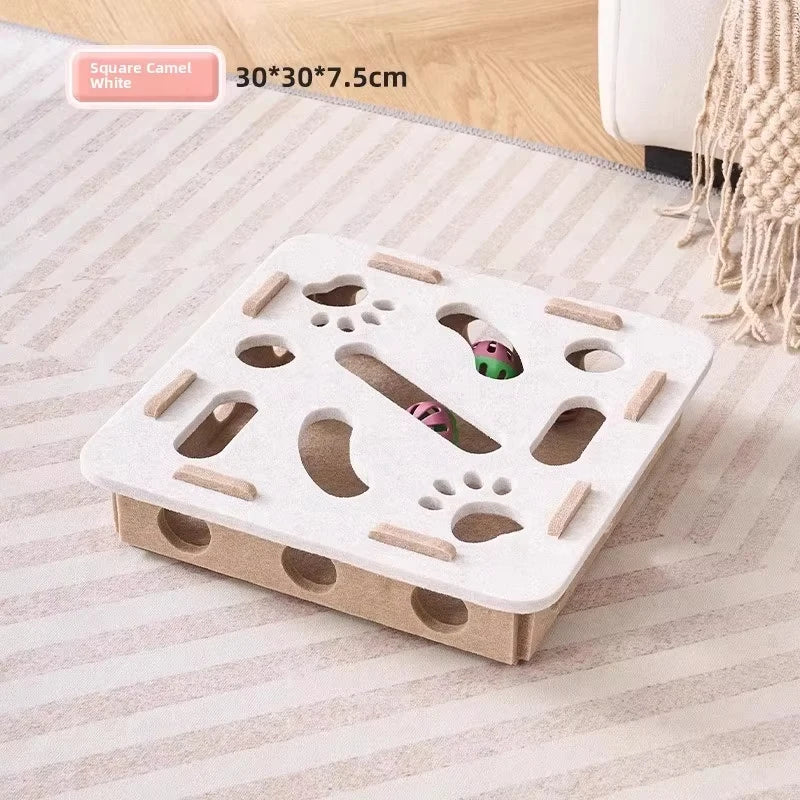 Cat Treat Toy Puzzle Interactive Felt Box with Ball Exercise - Bitora