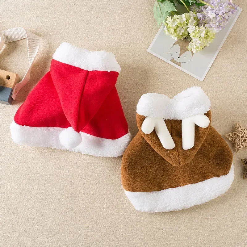 Cat Santa Suit Christmas Costume with Cloak and Hat -  Bitora