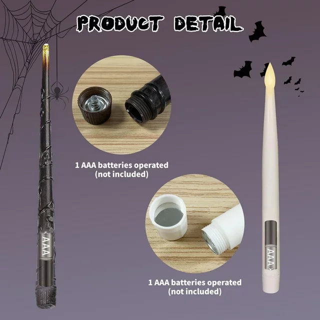 Halloween Decoration: 12 Pis Floating LED Candles with Magic Wand -  Bitora