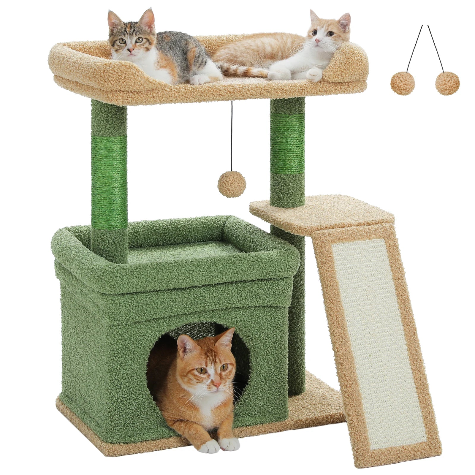 Cat Toys Tree Tower with Scratching Post and Condo -  Bitora