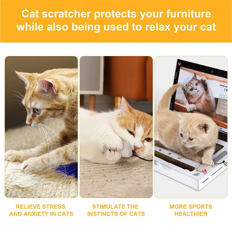 Durable corrugated cardboard cat scratcher laptop surface
