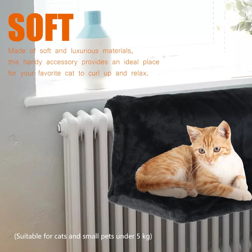 Cat Radiator Bed – Luxury Hanging Fleece Hammock for Cats - Bitora