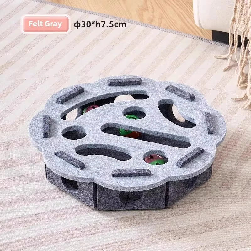 Cat Treat Toy Puzzle Interactive Felt Box with Ball Exercise - Bitora