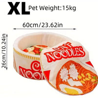 Heated Cat Bed Winter Cartoon Ramen Semi-Enclosed Soft Nest -  Bitora