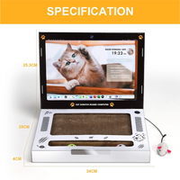 Cardboard Cat Scratcher Laptop Toy with Plush Mouse & Bell Ball -  Bitora