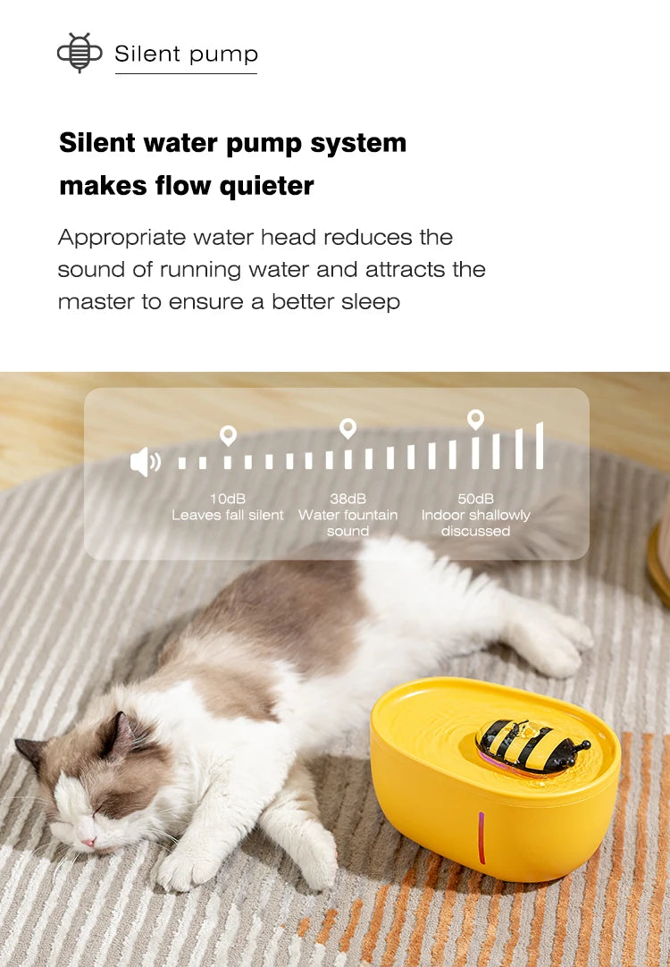 Cat Water Bowl Fountain with Auto Filter & USB Electric Mute Pump -  Bitora