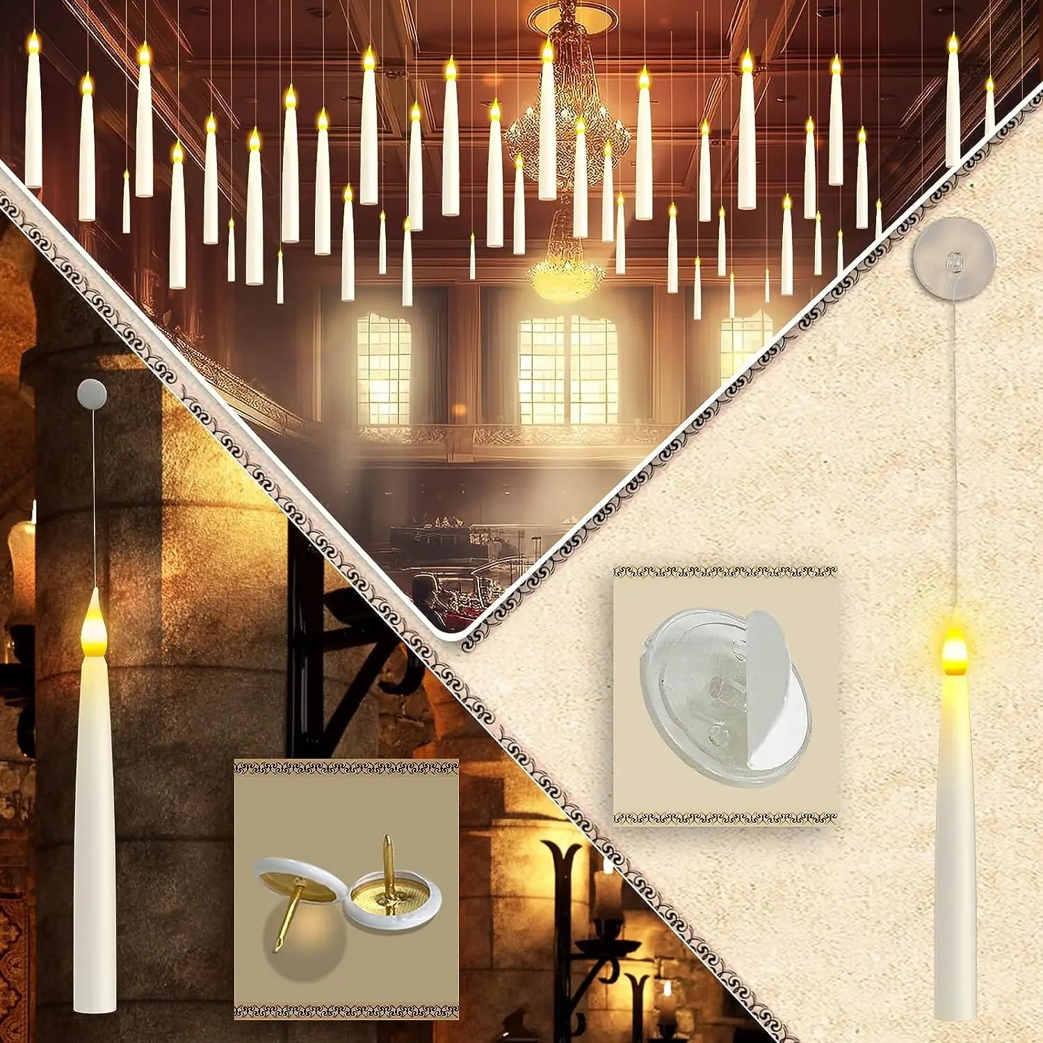 Halloween Decoration: 12 Pis Floating LED Candles with Magic Wand -  Bitora