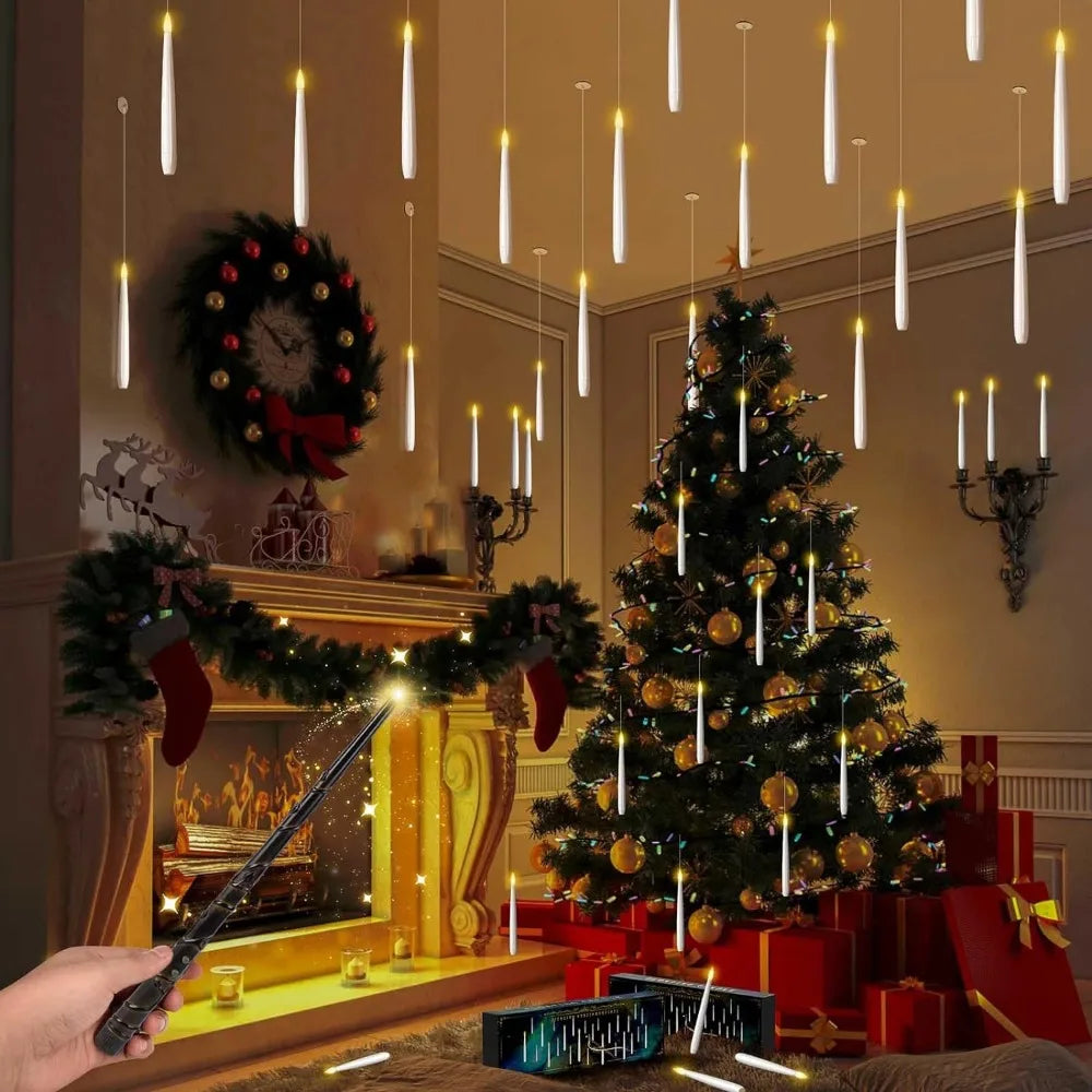 Halloween Decoration: 12 Pis Floating LED Candles with Magic Wand -  Bitora