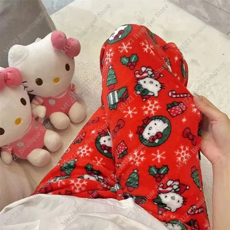 Hello Kitty Kawaii Pajama Pants – Halloween & Christmas Lounge -  Bitora