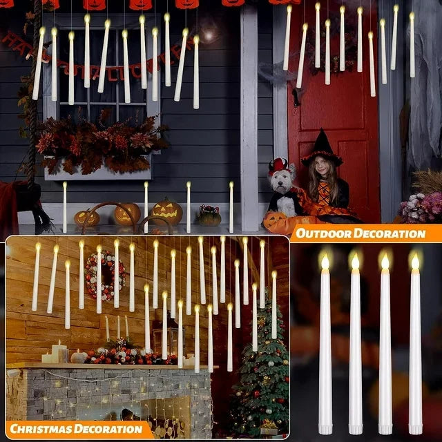 Halloween Decoration: 12 Pis Floating LED Candles with Magic Wand -  Bitora
