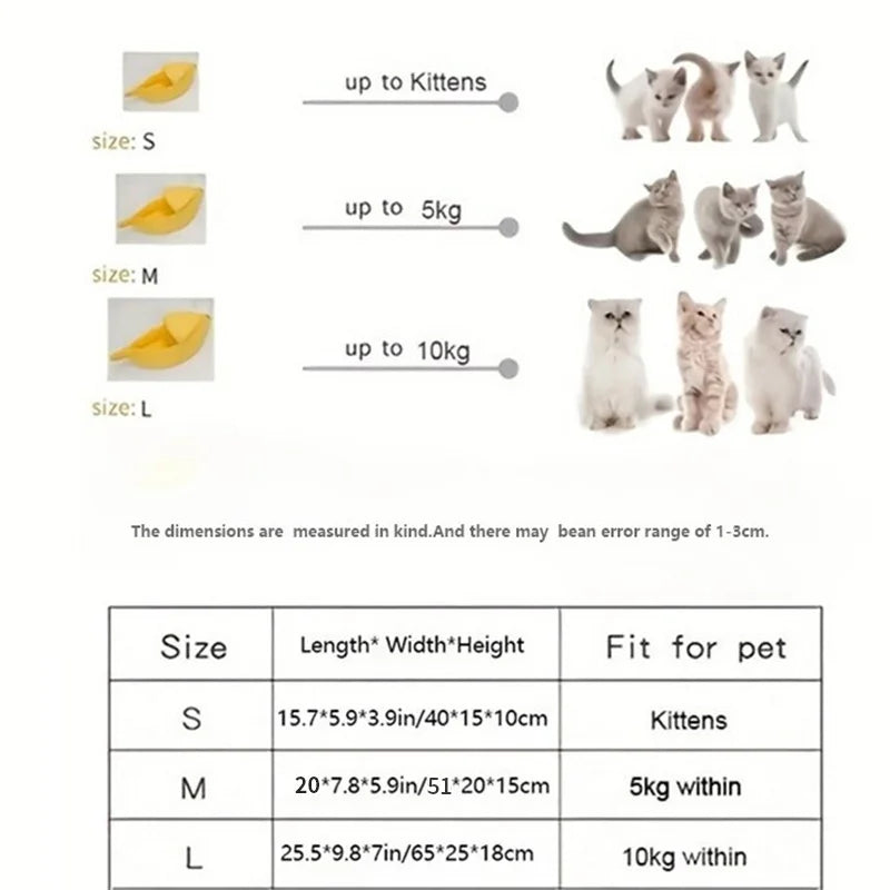 Cat House Bed – Warm Cozy Banana Cat Bed for Cats & Kittens -  Bitora